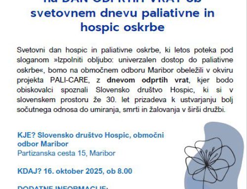 VABILO na DAN ODPRTIH VRAT ob svetovnem dnevu paliativne in hospic oskrbe  /  POZIVNICA na DAN OTVORENIH VRATA povodom Svjetskog dana hospicija i palijativne skrbi