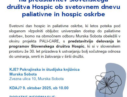 VABILO na DAN ODPRTIH VRAT ob svetovnem dnevu paliativne in hospic oskrbe  /  POZIVNICA na DAN OTVORENIH VRATA povodom Svjetskog dana hospicija i palijativne skrbi