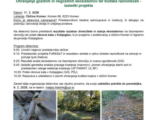 Delavnica: Ohranjanje gozdnih in negozdnih ekosistemov ter biotske raznolikosti – izsledki projekta